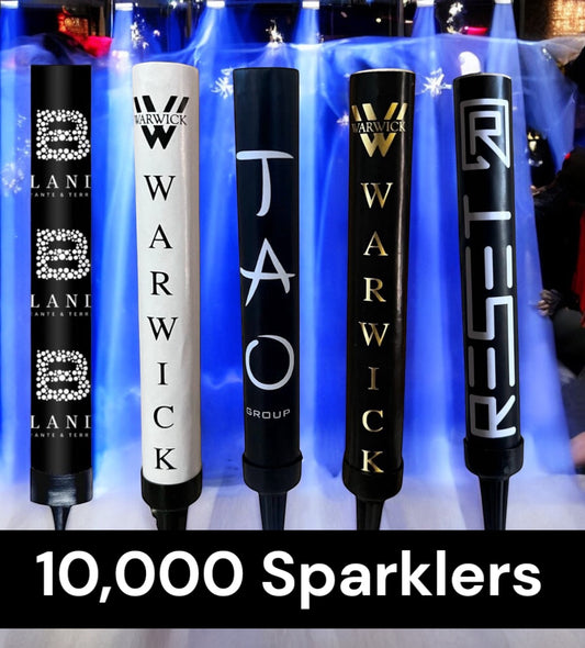 Custom Branded Traditional Sparklers • 10,000 Pack ($.60 Each) FREE Delivery!